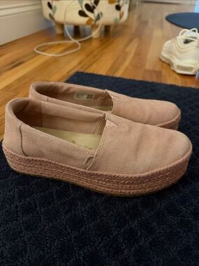 Toms Pink Platform Espadrille Slip-Ons